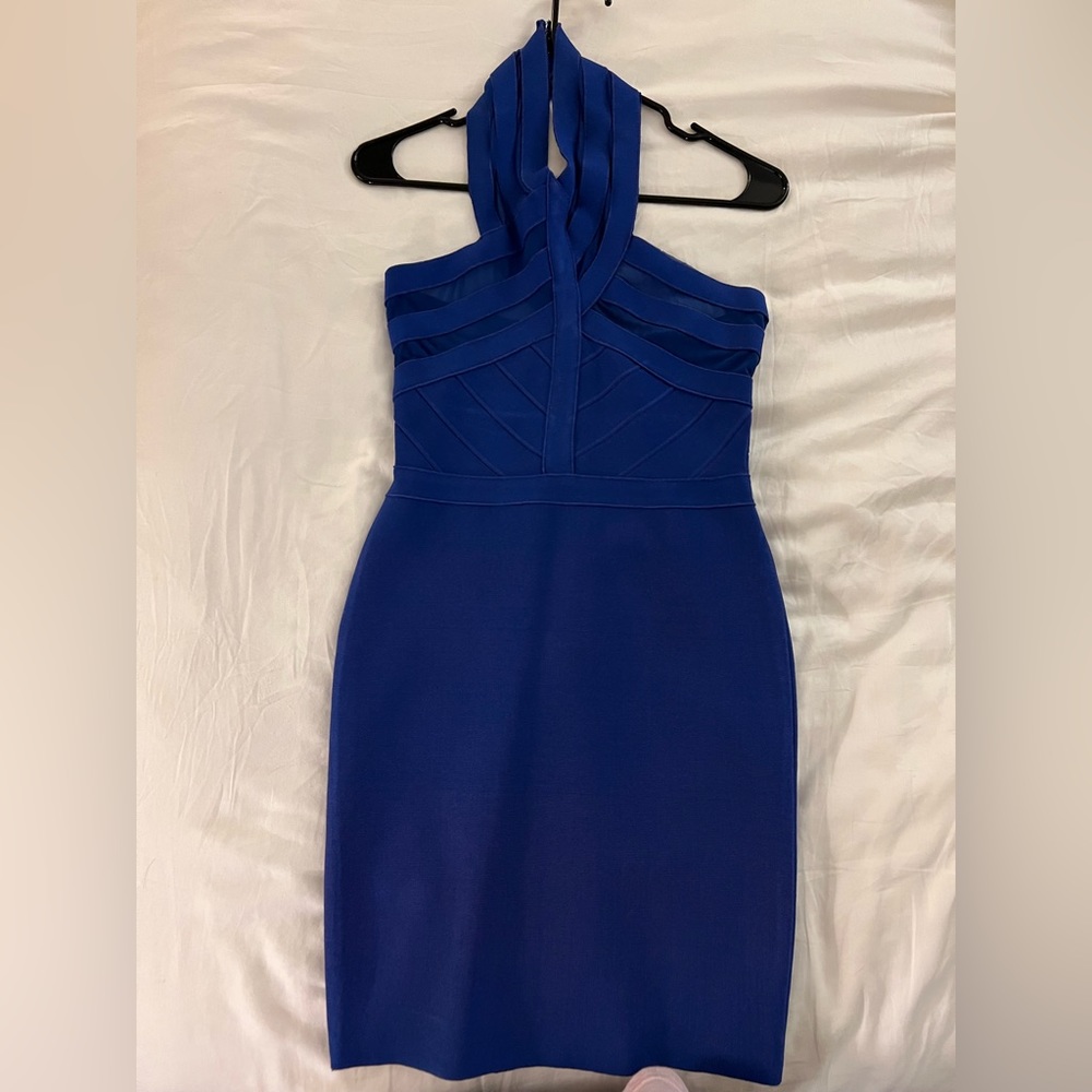 Blue mini bodycon dress